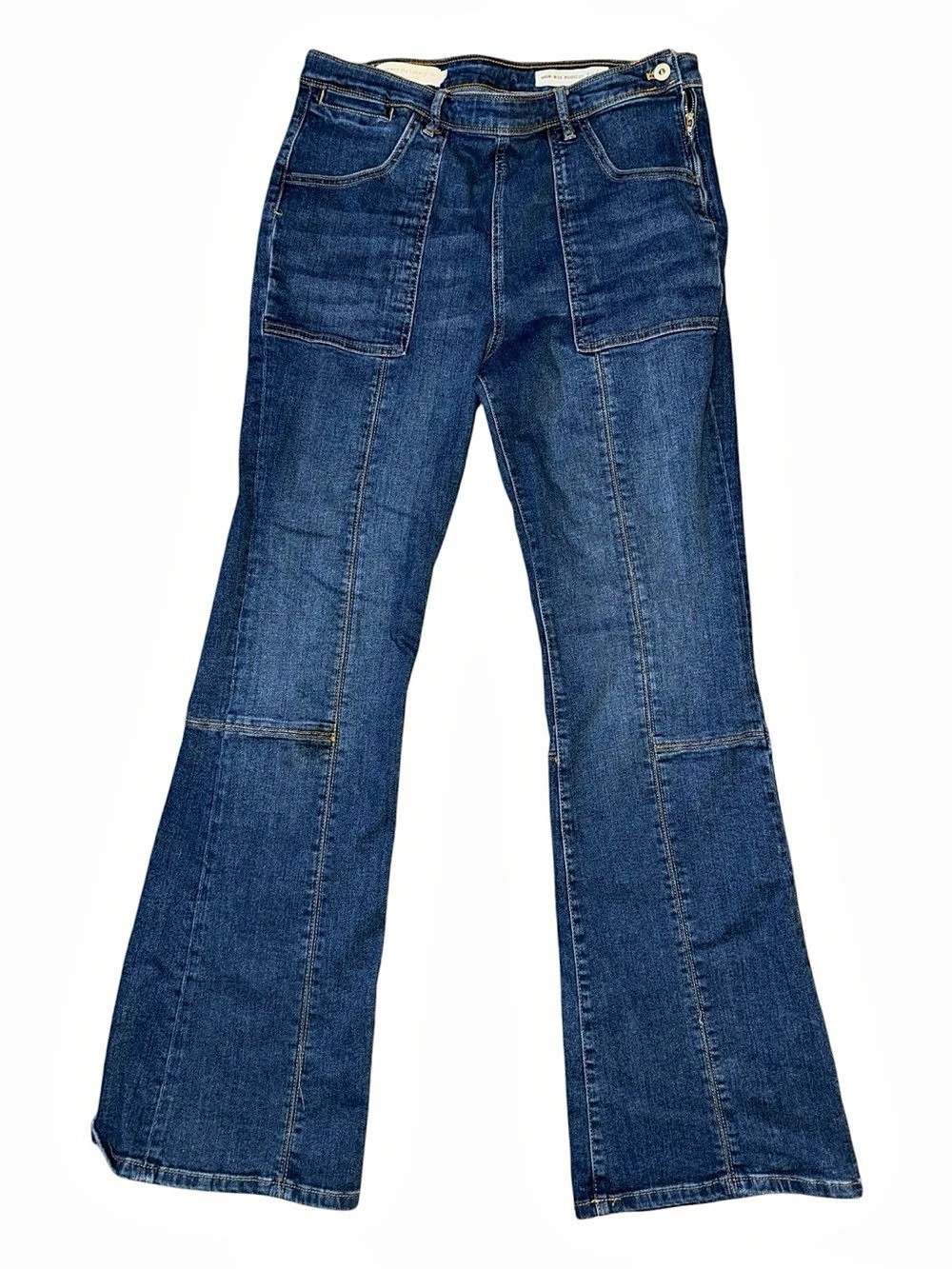 Anthropologie Pilcro and the Letterpress High Rise Patch Pocket Bootcut Jeans